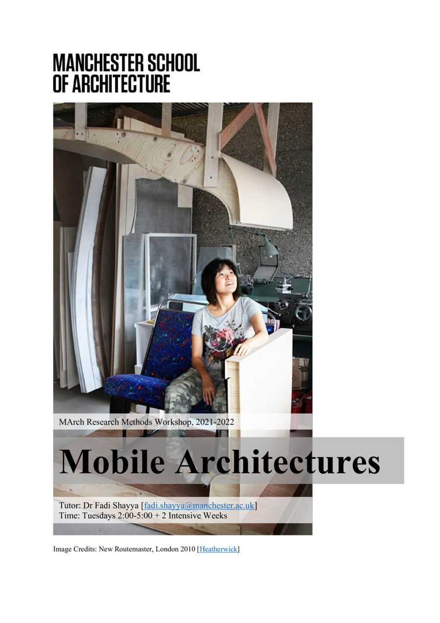 Mobile Architectures Syllabus
